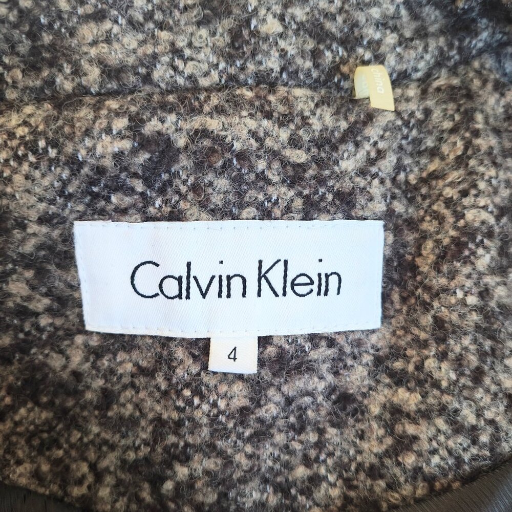 CALVIN KLEIN Tweed Trench Coat - Picture 2 of 11